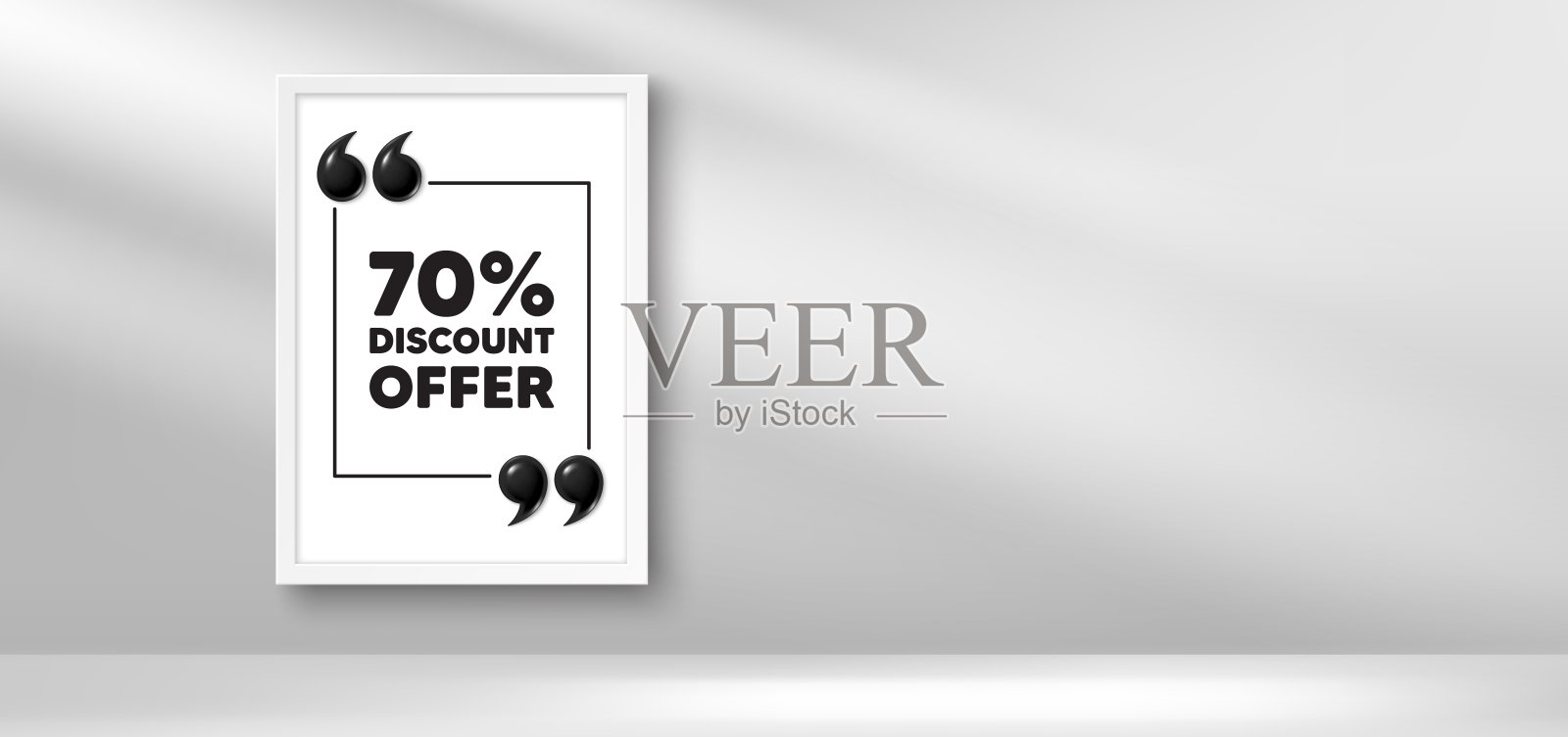 打七折。卖出价标志。相框横幅。向量插画图片素材