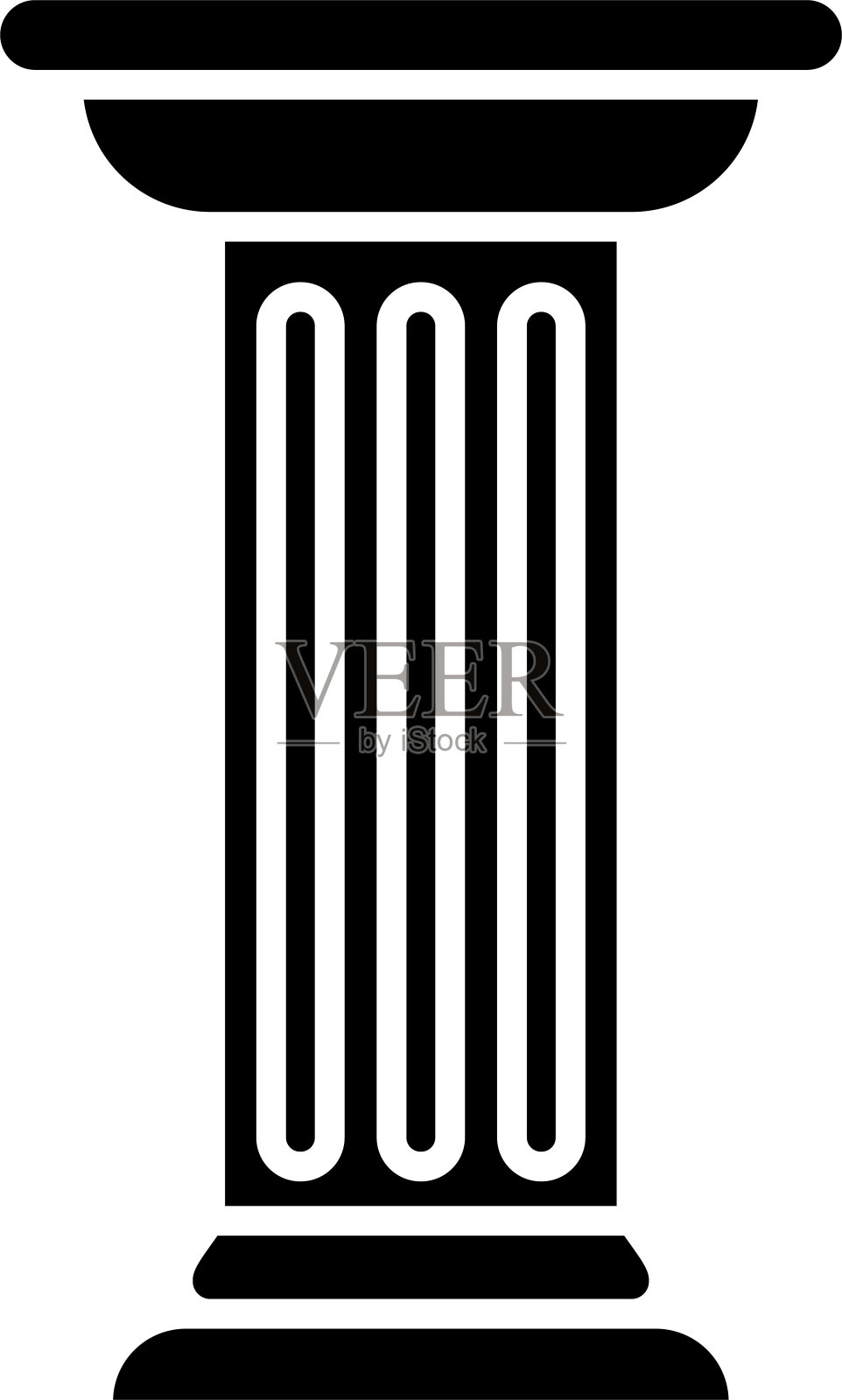 罗马柱固体象形矢量插图插画图片素材