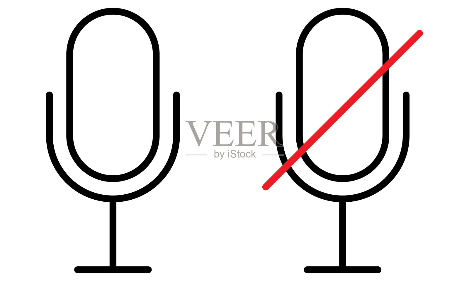 麦克风线路图标插画图片素材