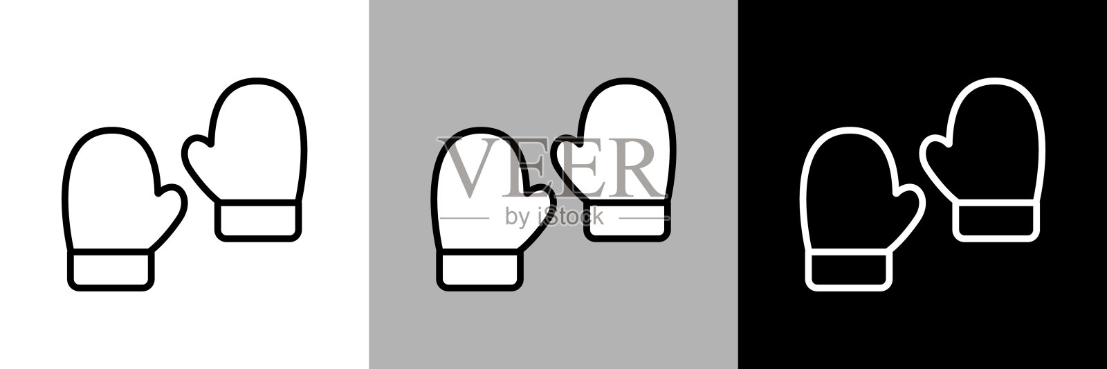 简单的线圣诞手套矢量图标。插画图片素材