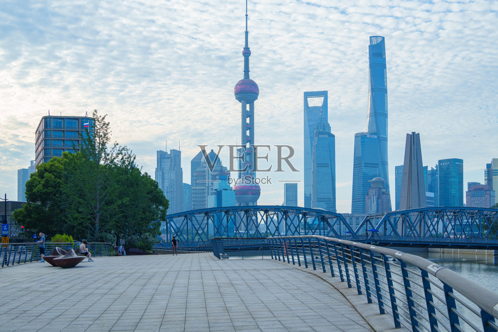 上海日出鸟瞰图照片摄影图片