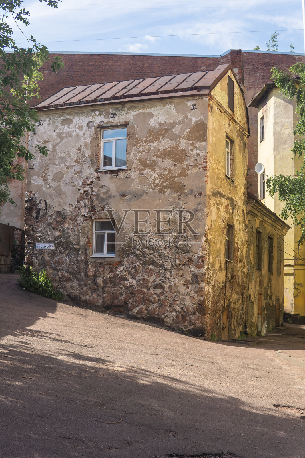 俄罗斯维堡16世纪的中世纪住宅照片摄影图片