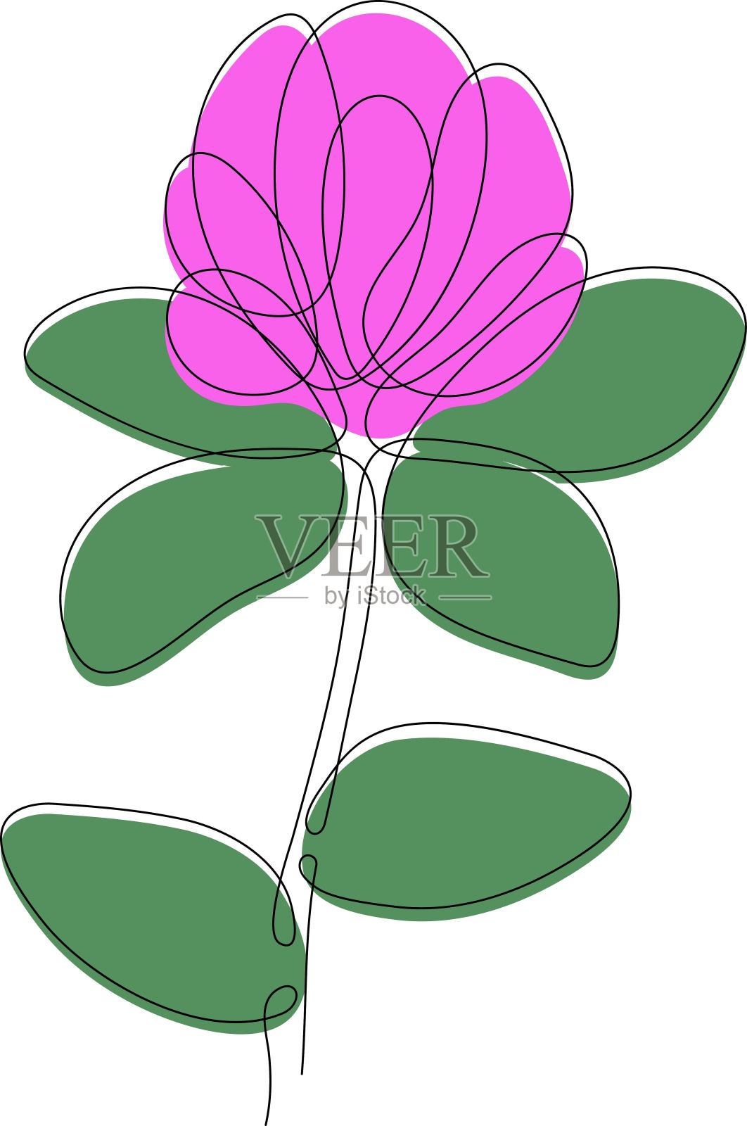 三叶草一行艺术插画图片素材