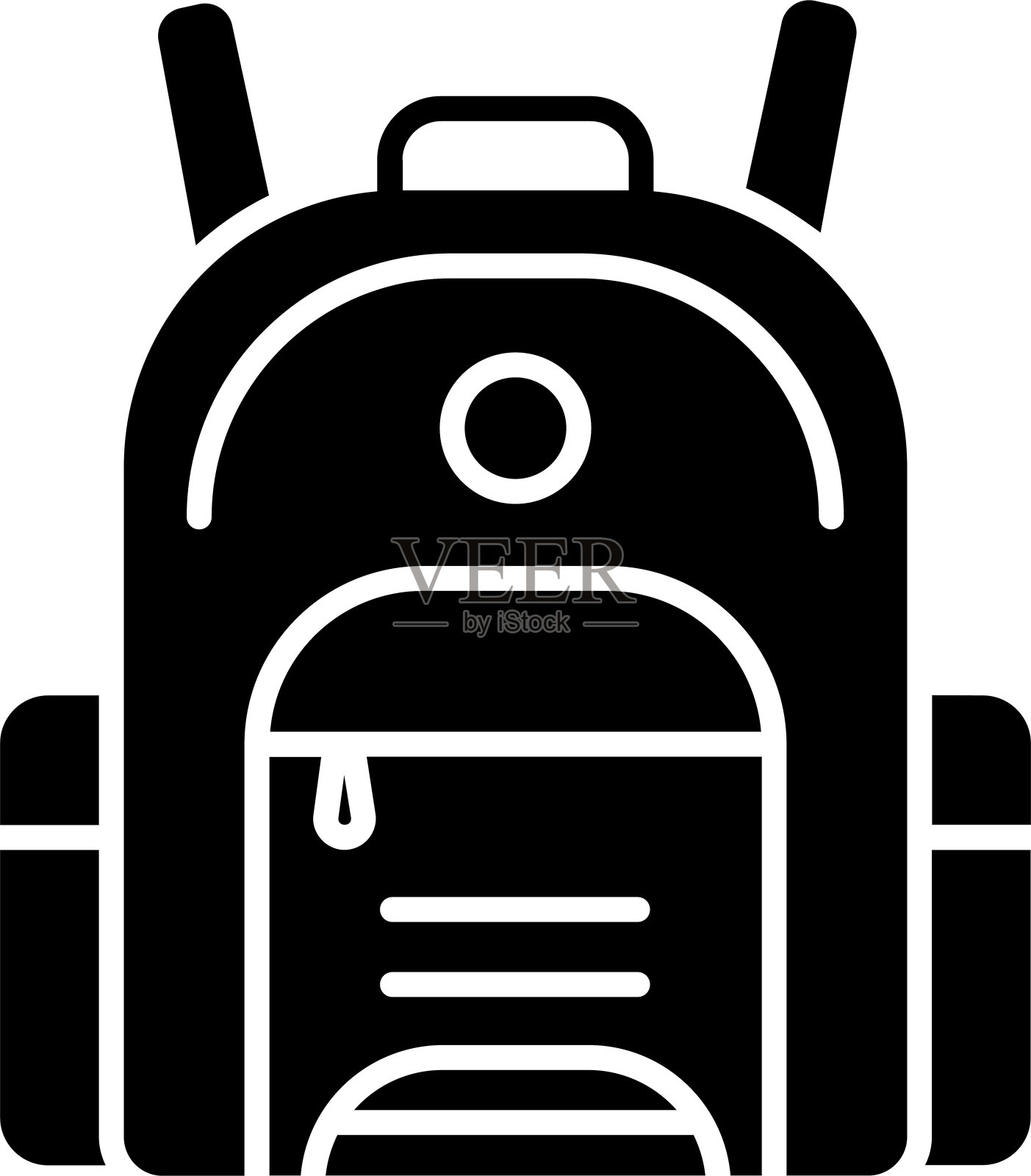 书包固体字形矢量插图插画图片素材