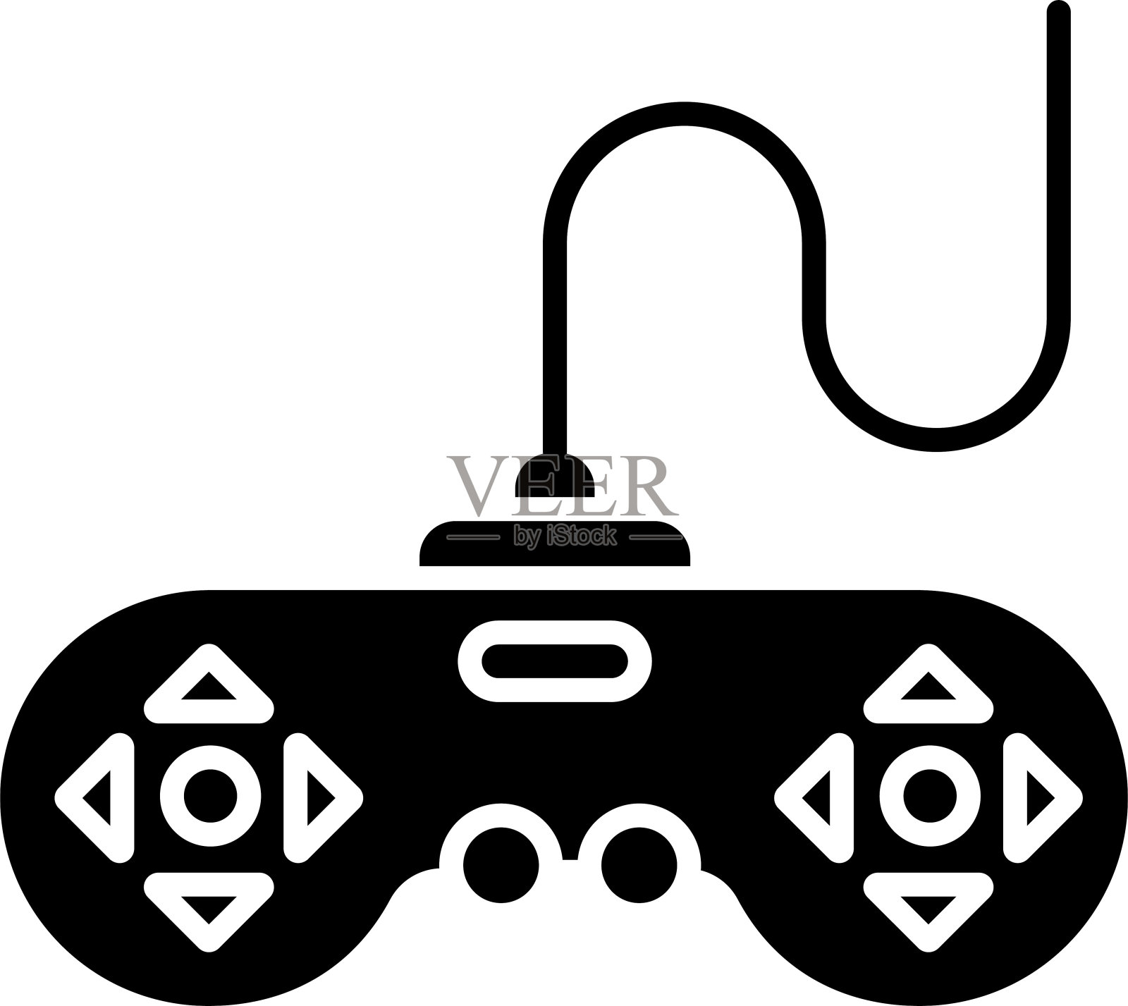 游戏垫固体字形矢量插图插画图片素材