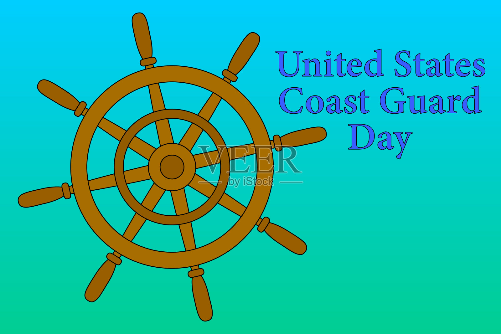 美国海岸警卫队日插画图片素材