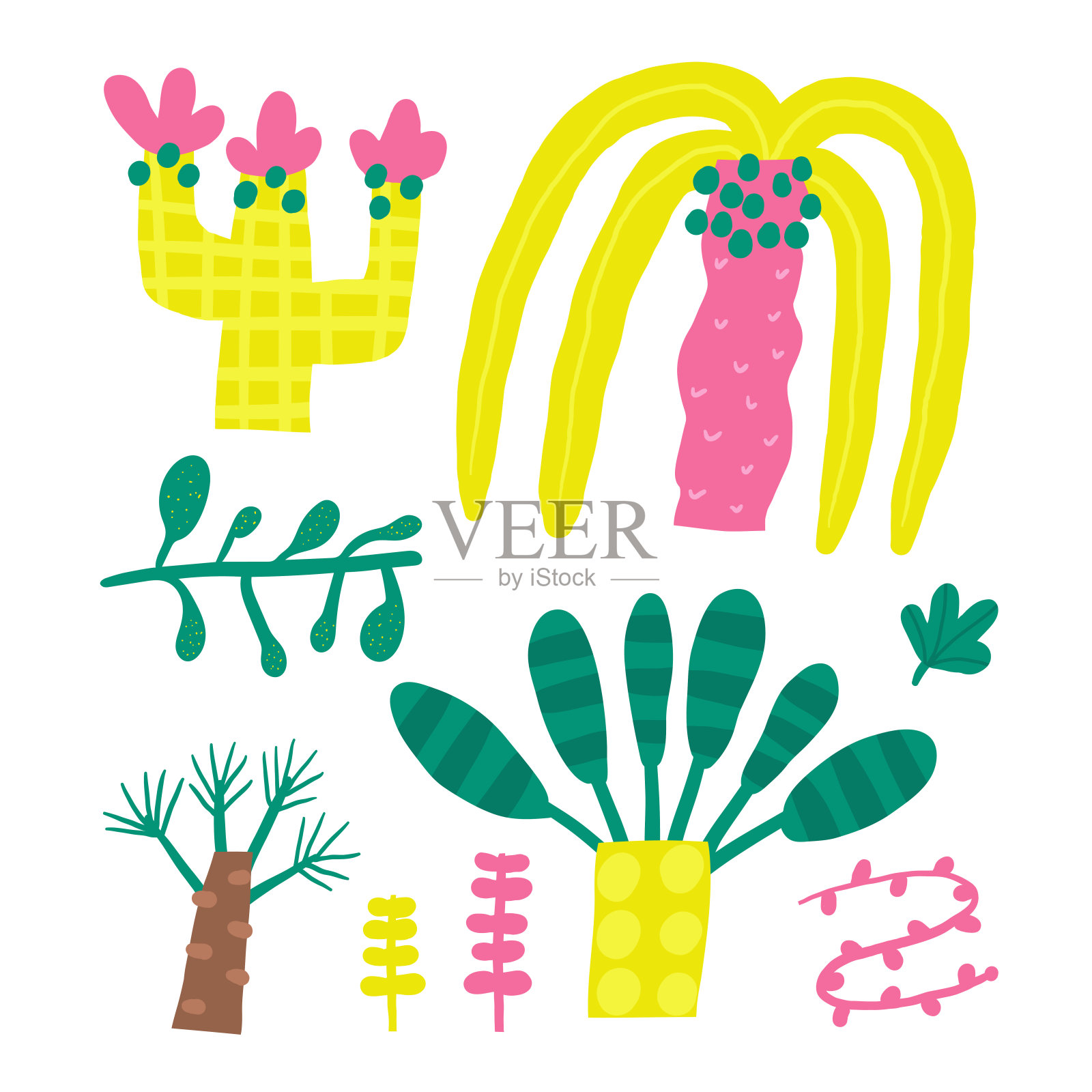 可爱的古埃及沙漠明信片插画图片素材