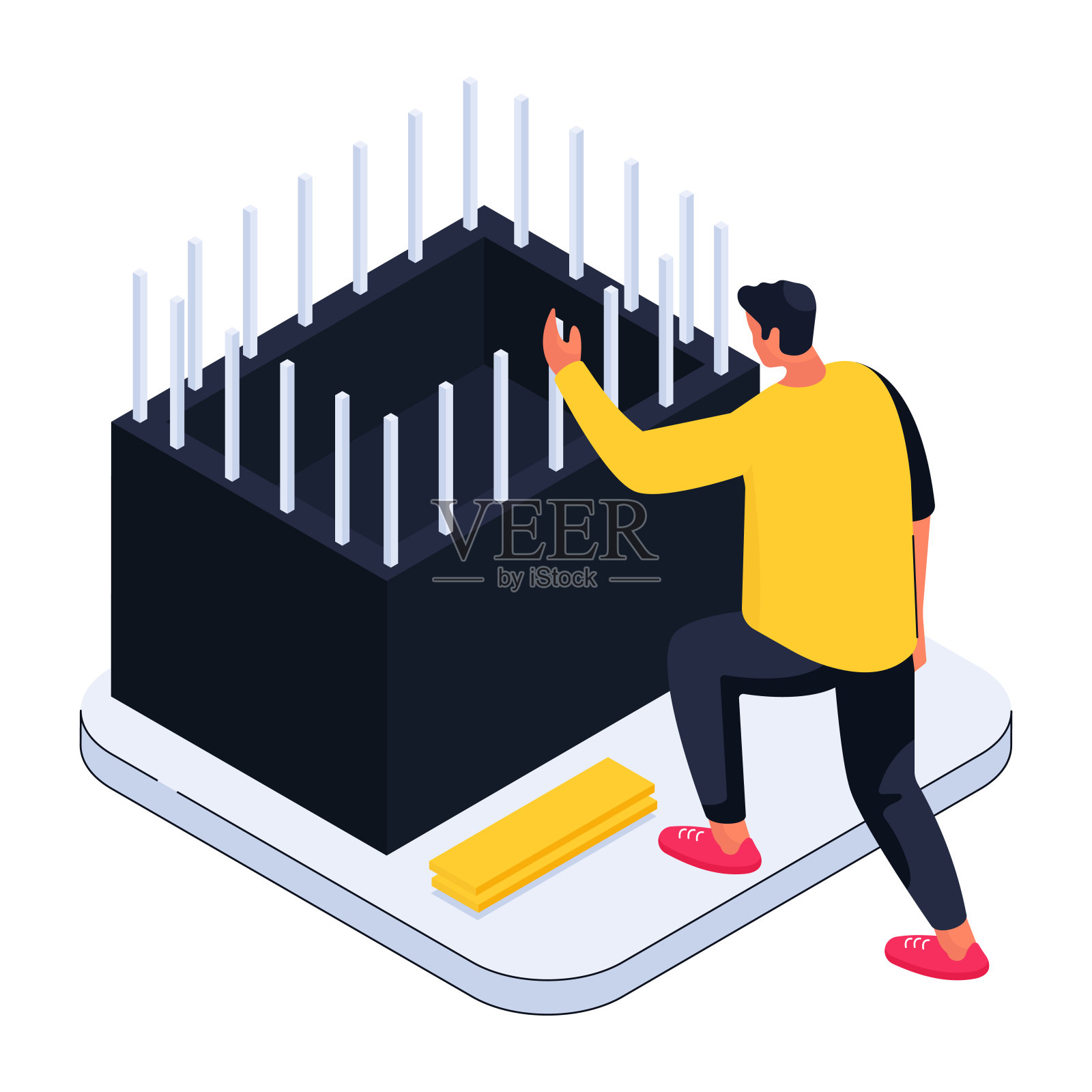 建筑灰色结构创意设计图解插画图片素材