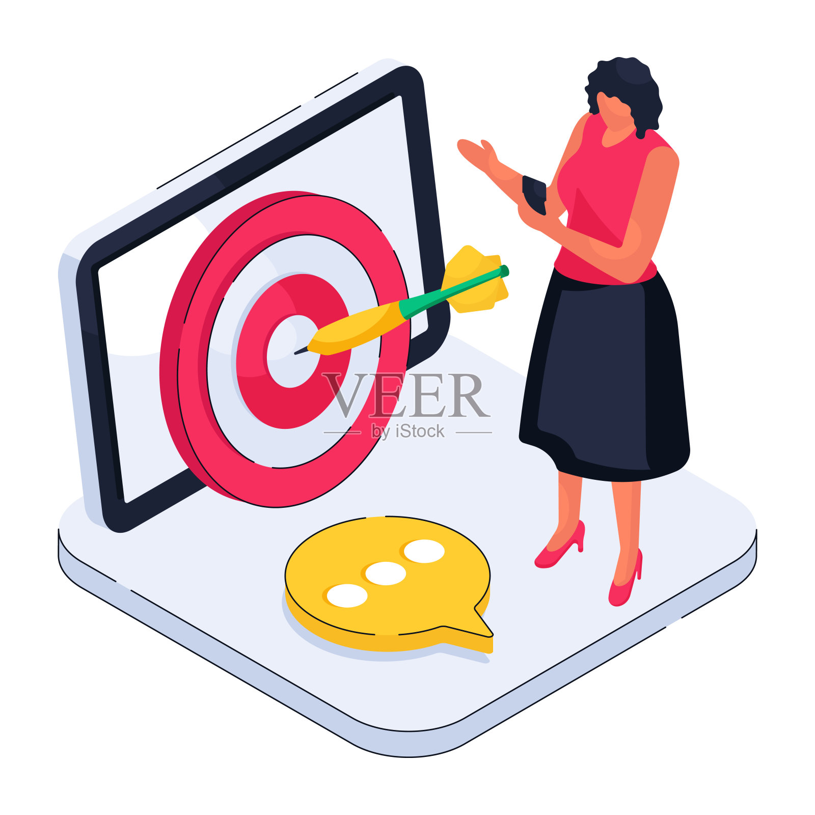 目标的概念设计说明插画图片素材