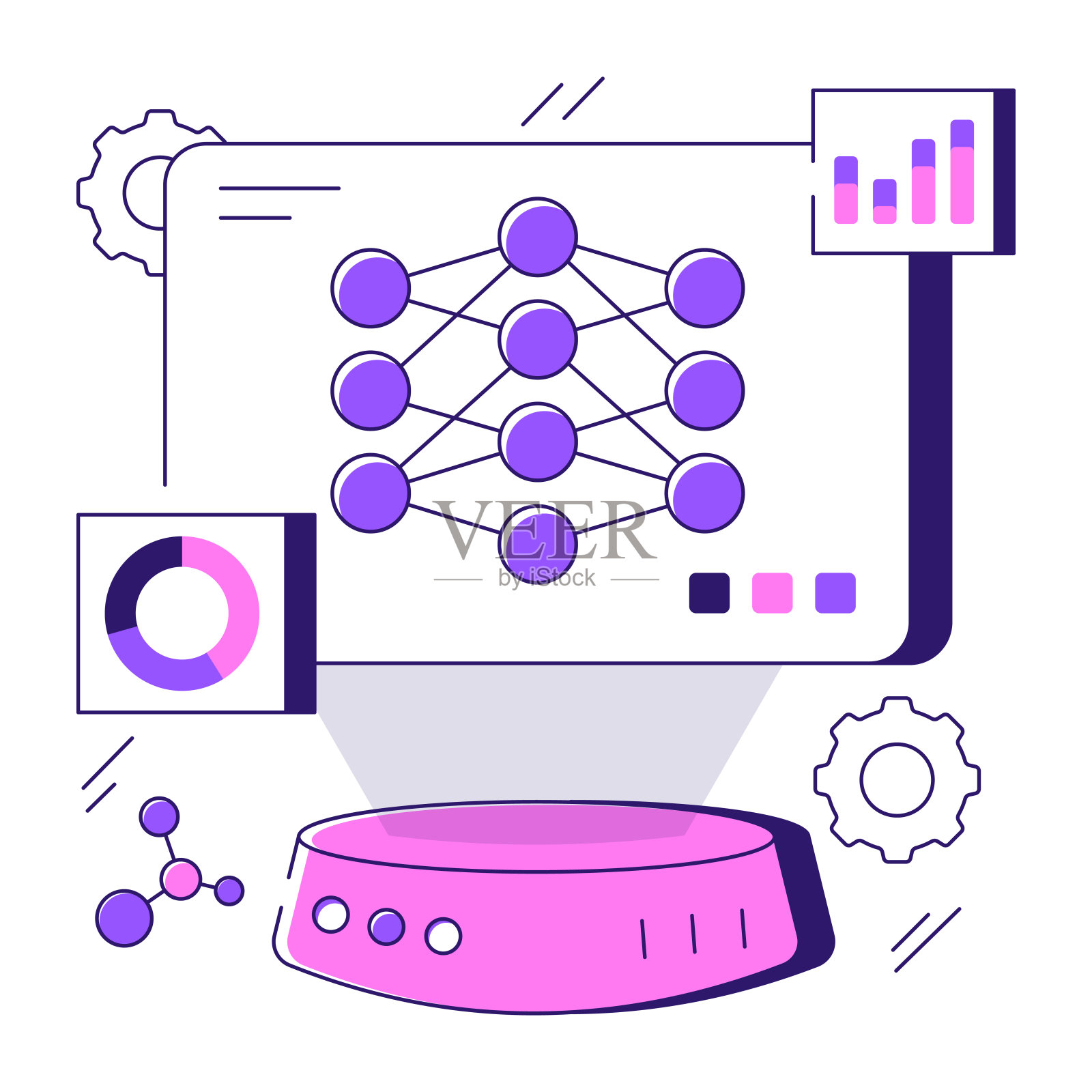 化学结构图解，拓扑矢量设计插画图片素材