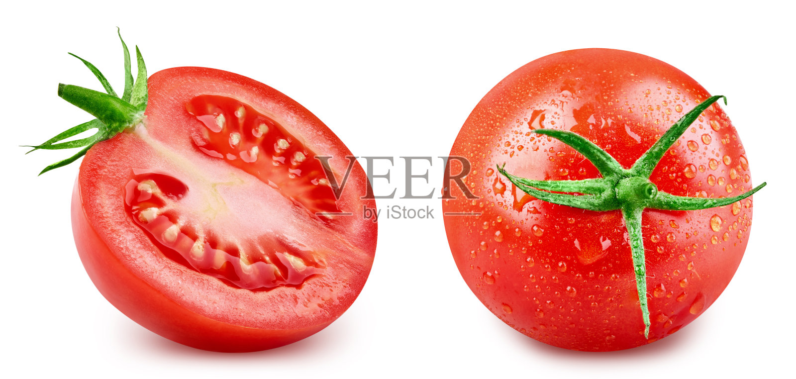 在白色背景上分离的番茄照片摄影图片