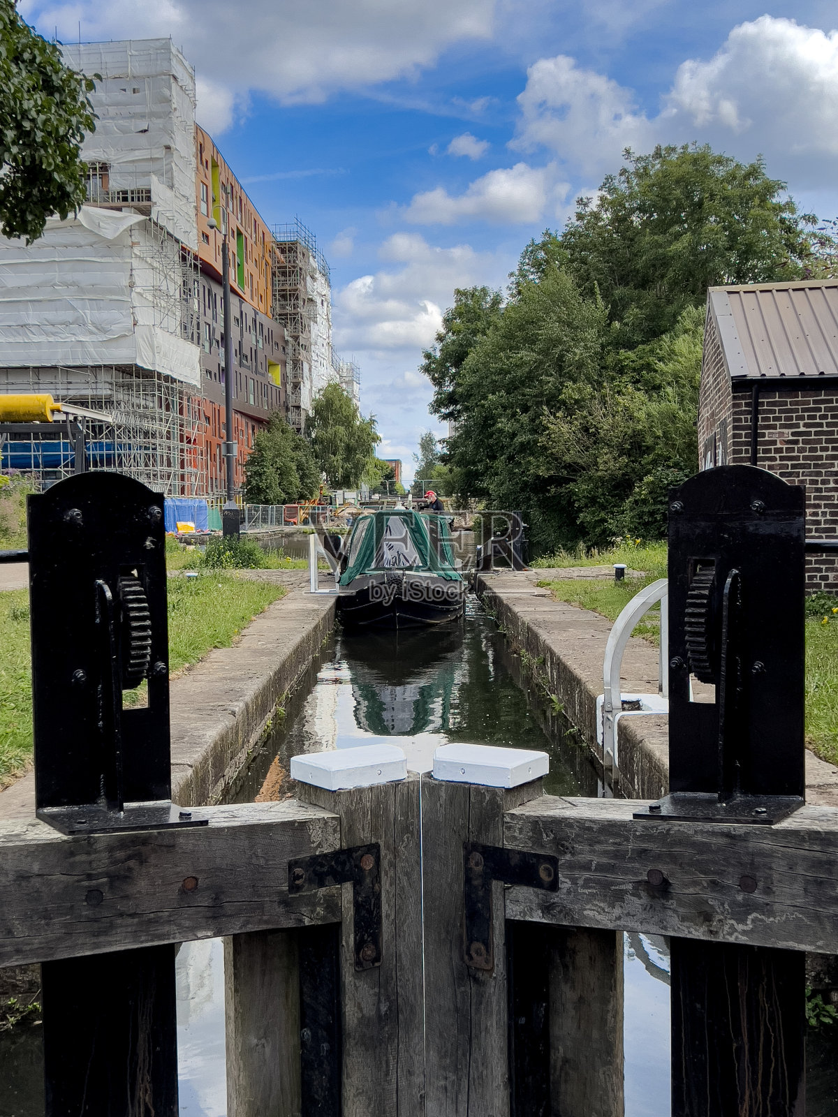 进驳船闸照片摄影图片