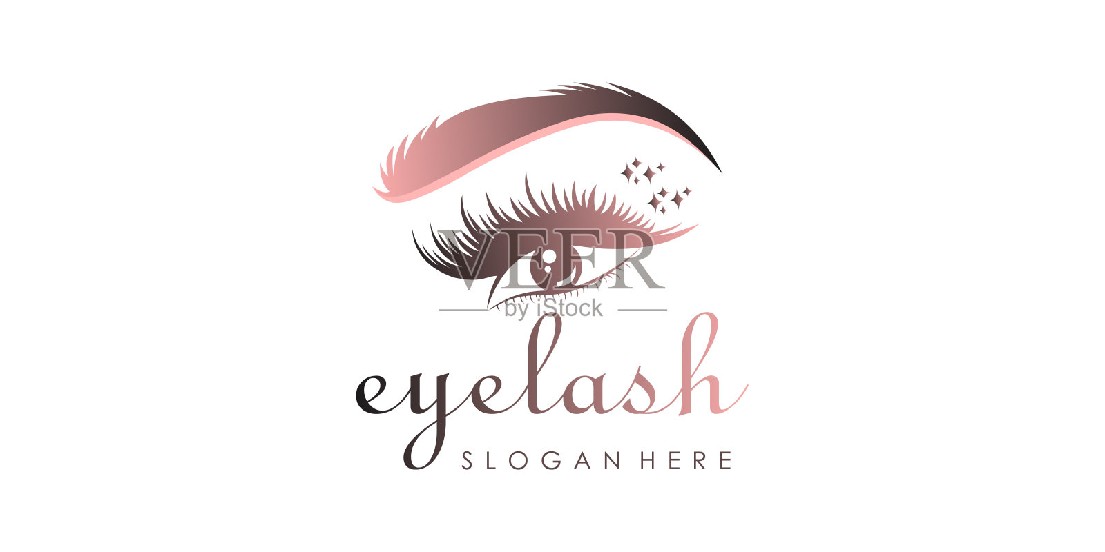 创意理念的美容院睫毛延伸标志设计模板插画图片素材
