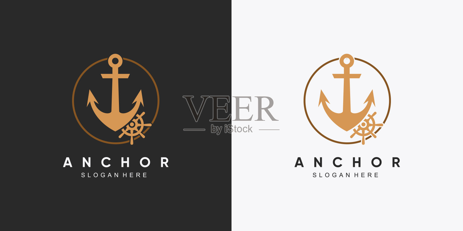 锚海洋图标标志设计模板与创意元素插画图片素材