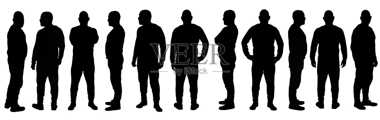 一大群一个男人的剪影照片摄影图片