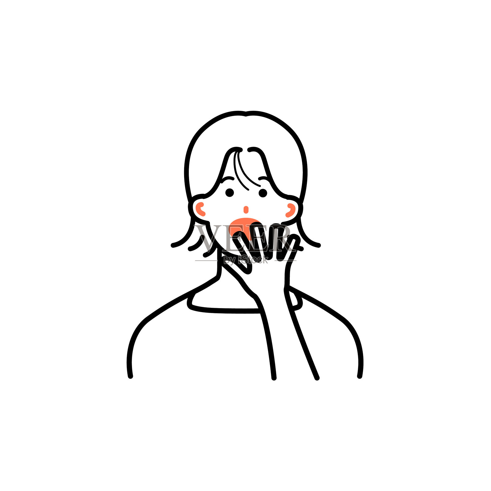 一个微笑和幸福的女人的插图插画图片素材