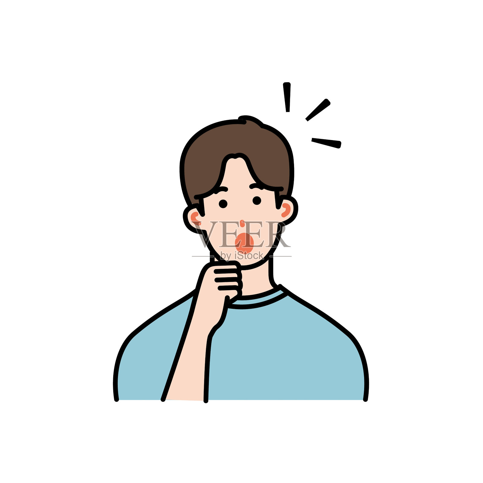 一个年轻人想出了一个主意插画图片素材