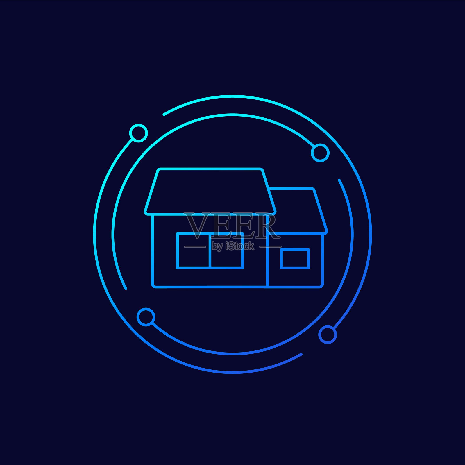 健身，健康，健身房时尚图标上的圆圈插画图片素材