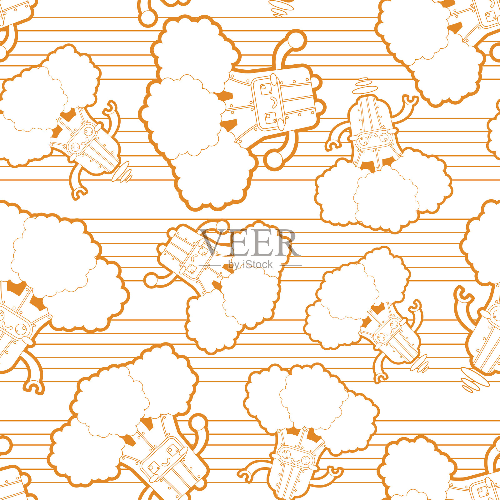 西兰花主题无缝表面图案设计插画图片素材