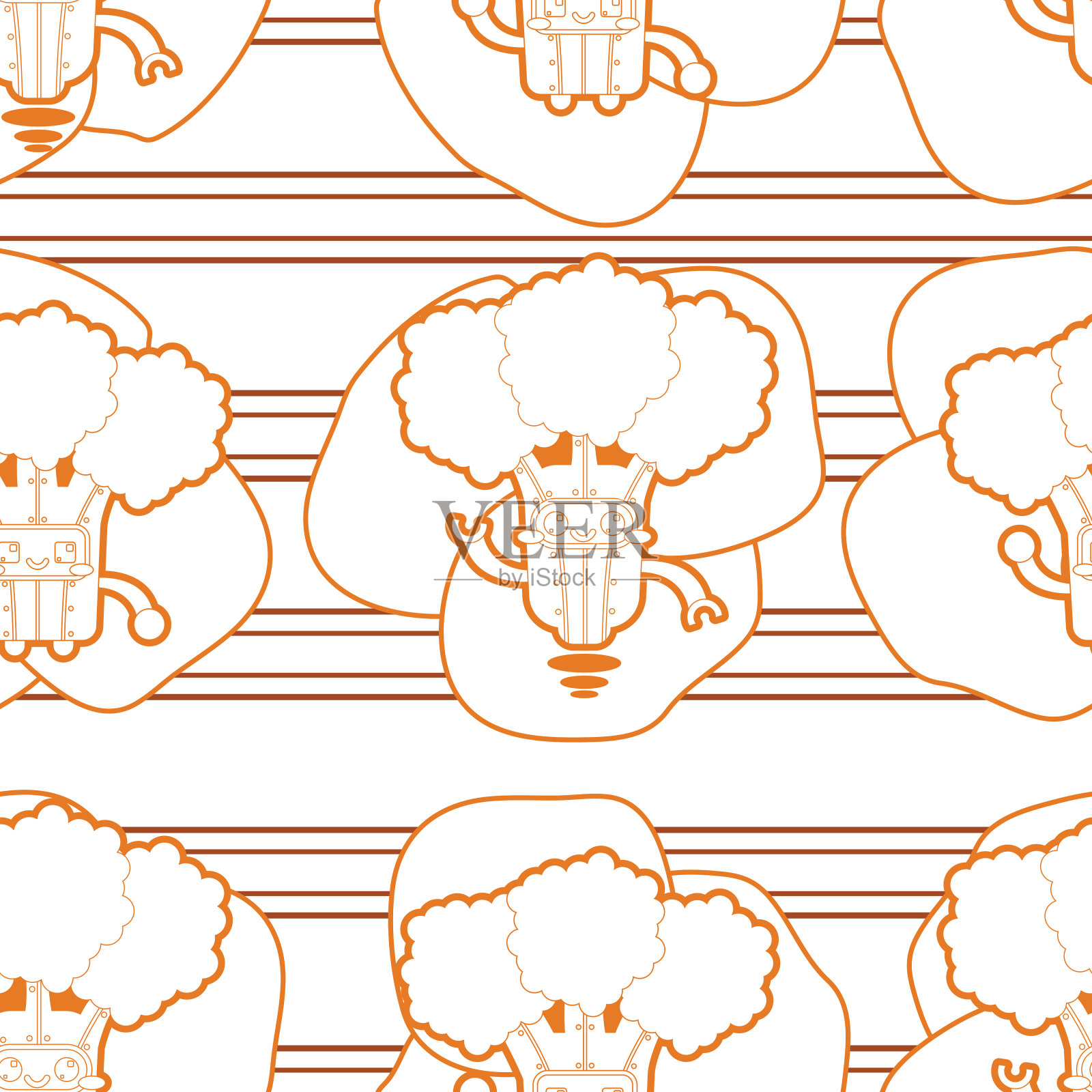 西兰花主题无缝表面图案设计插画图片素材