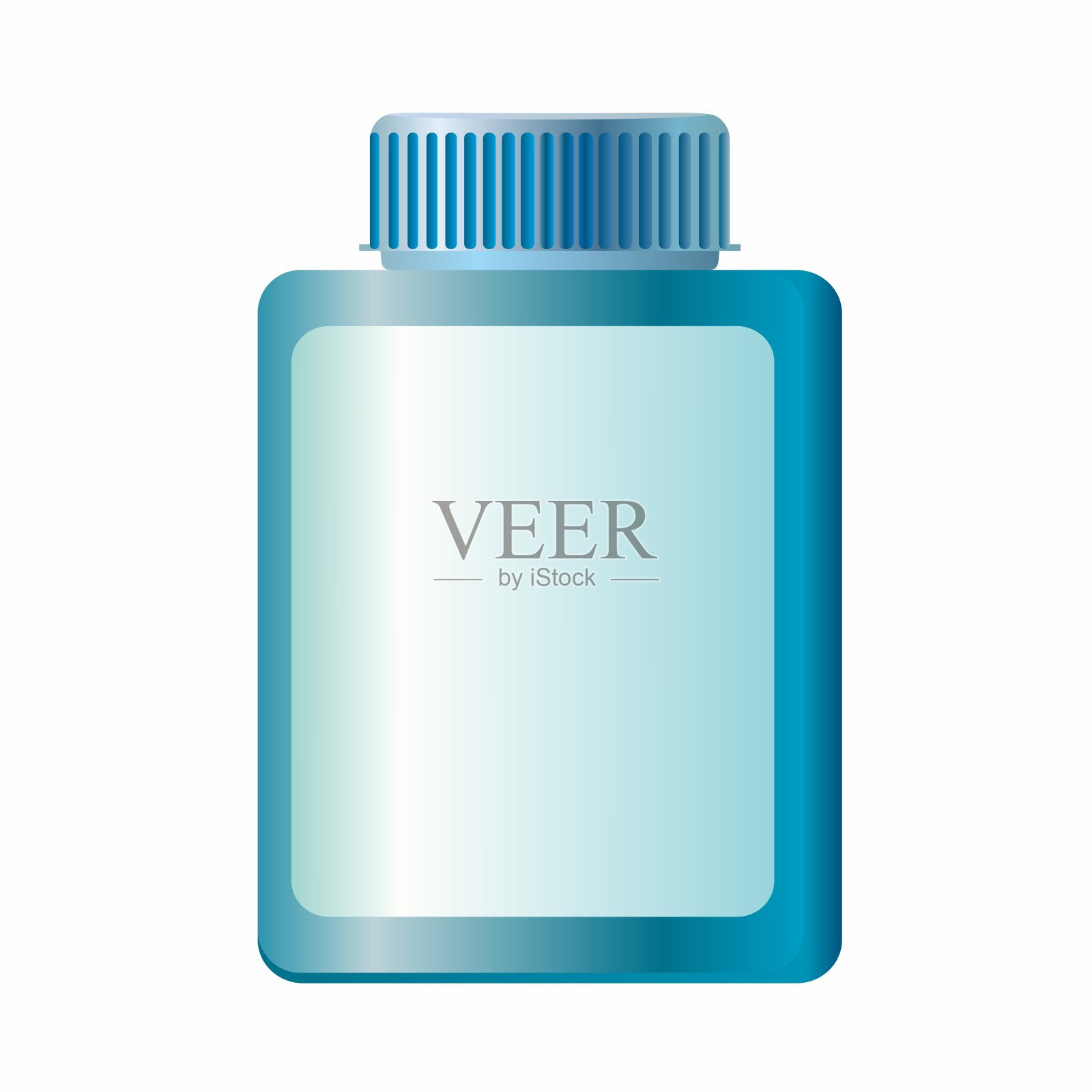 白色背景上的塑料瓶模型。插画图片素材