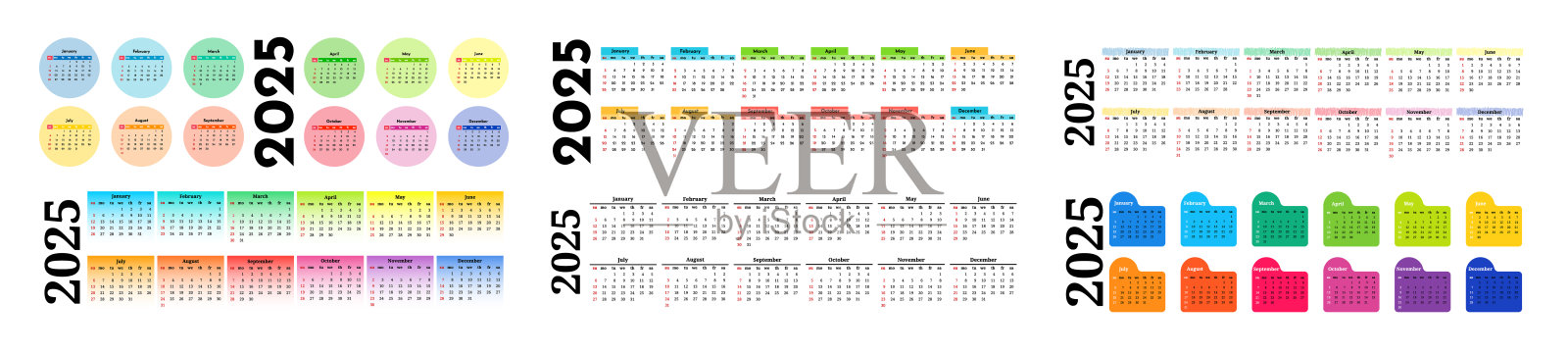 2025年日历孤立在白色背景上插画图片素材