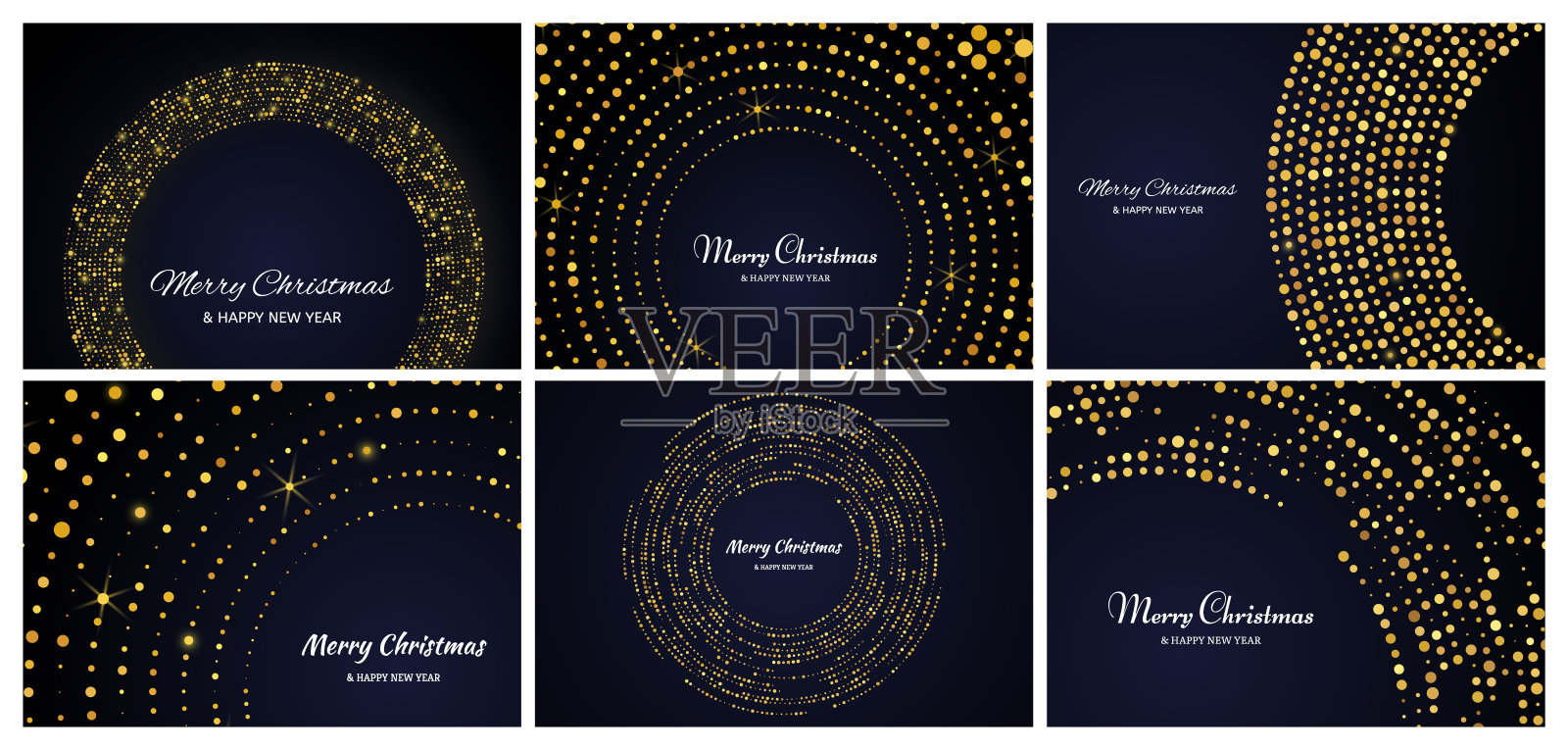 圣诞快乐背景与黄金闪闪发光的图案插画图片素材