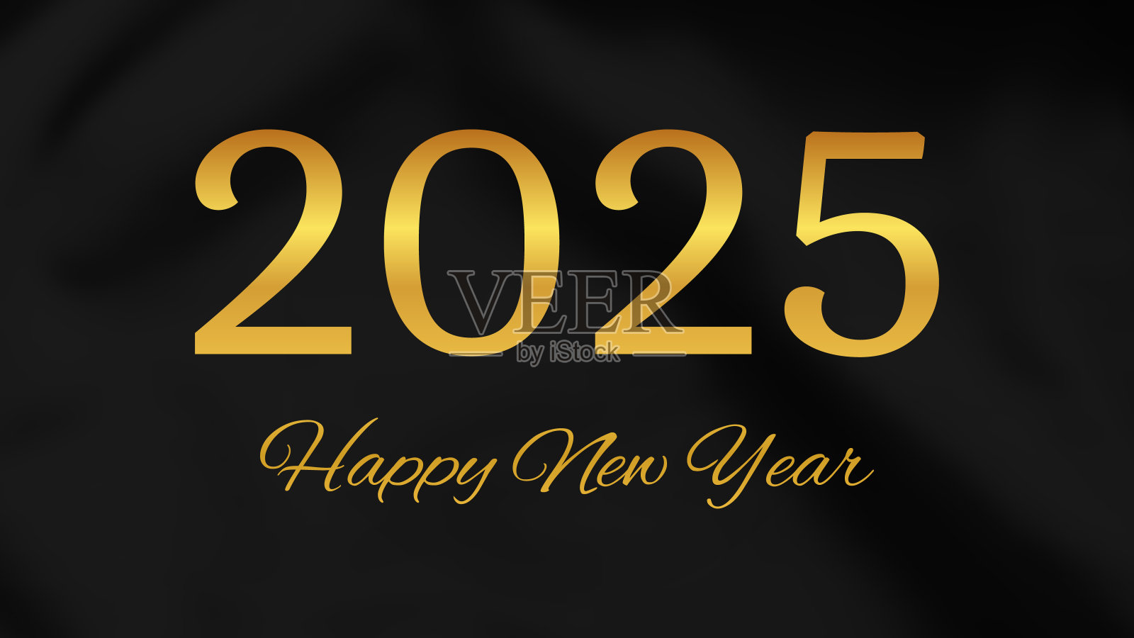 2025年新年快乐，黑色丝绸背景插画图片素材