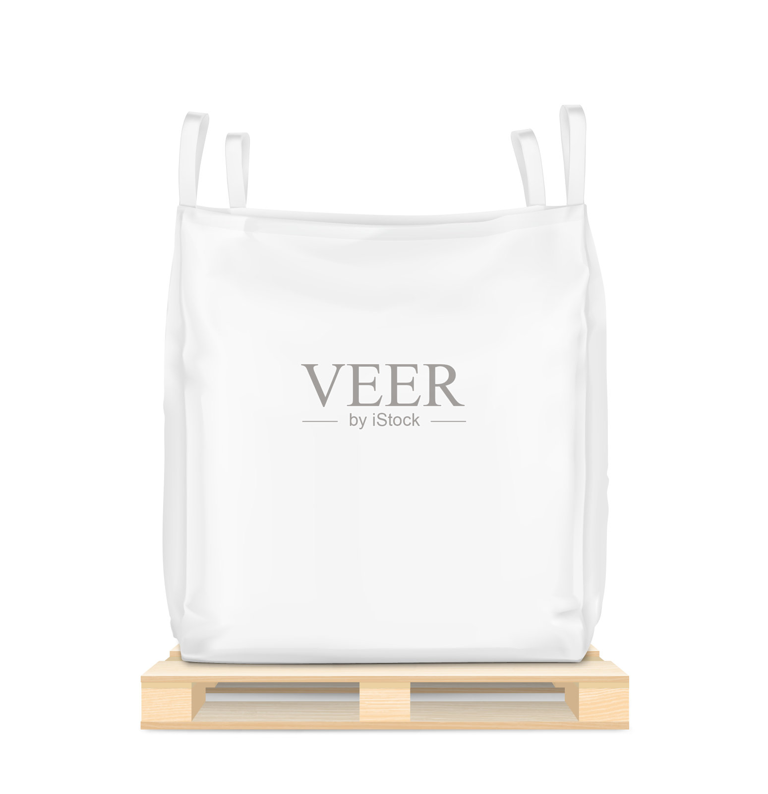 柔性中间散装集装箱大袋木托盘模型。插画图片素材