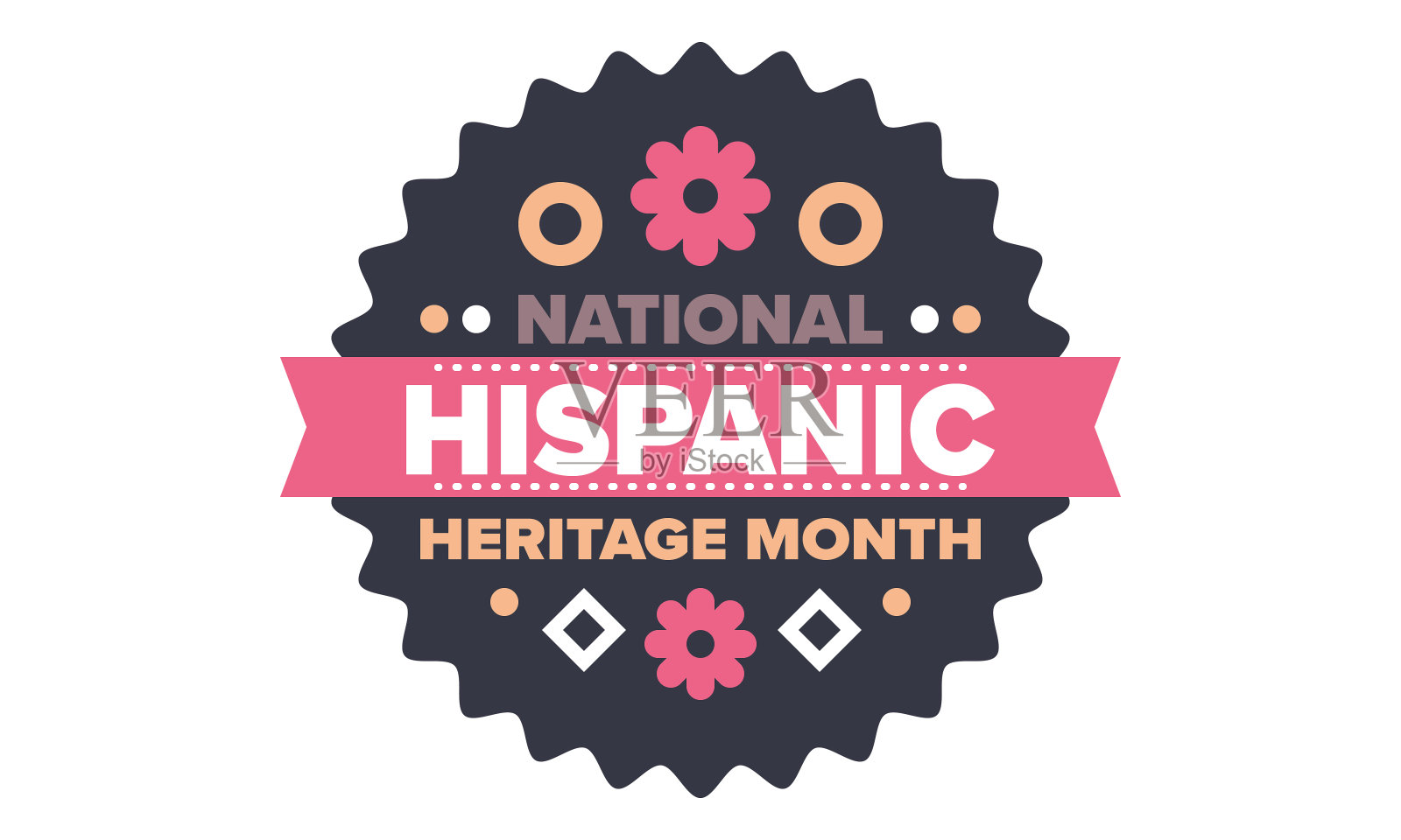 9月和10月是全国西班牙裔传统月。西班牙和拉丁裔美国人的文化。在美国每年庆祝一次。海报、卡片、横幅和背景。矢量图插画图片素材