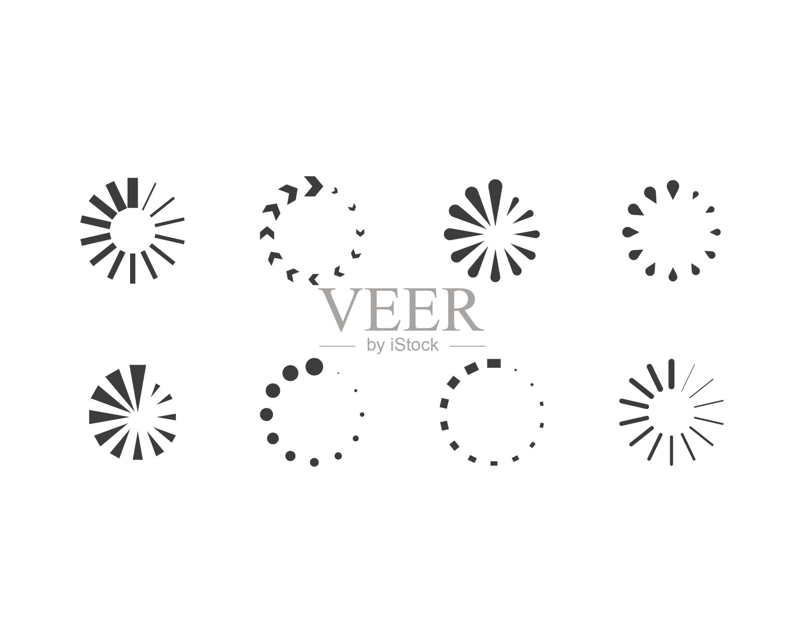 收藏加载栏状态图标。矢量插图。一组矢量加载图标。下载进度。下载或上传。插画图片素材