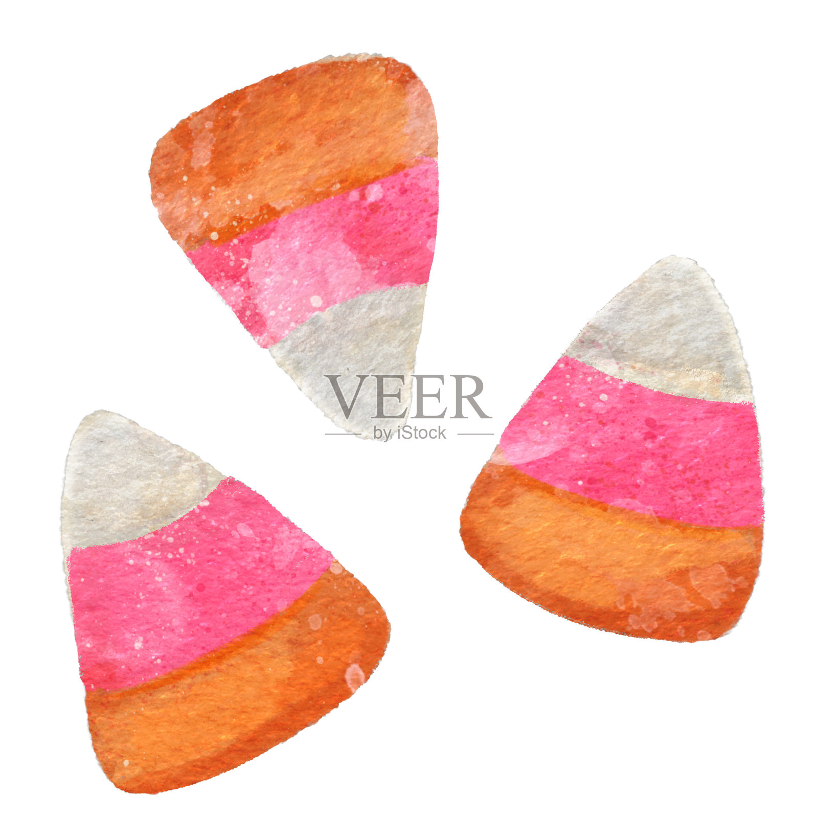 水彩糖果玉米孤立在一个白色的背景插画图片素材