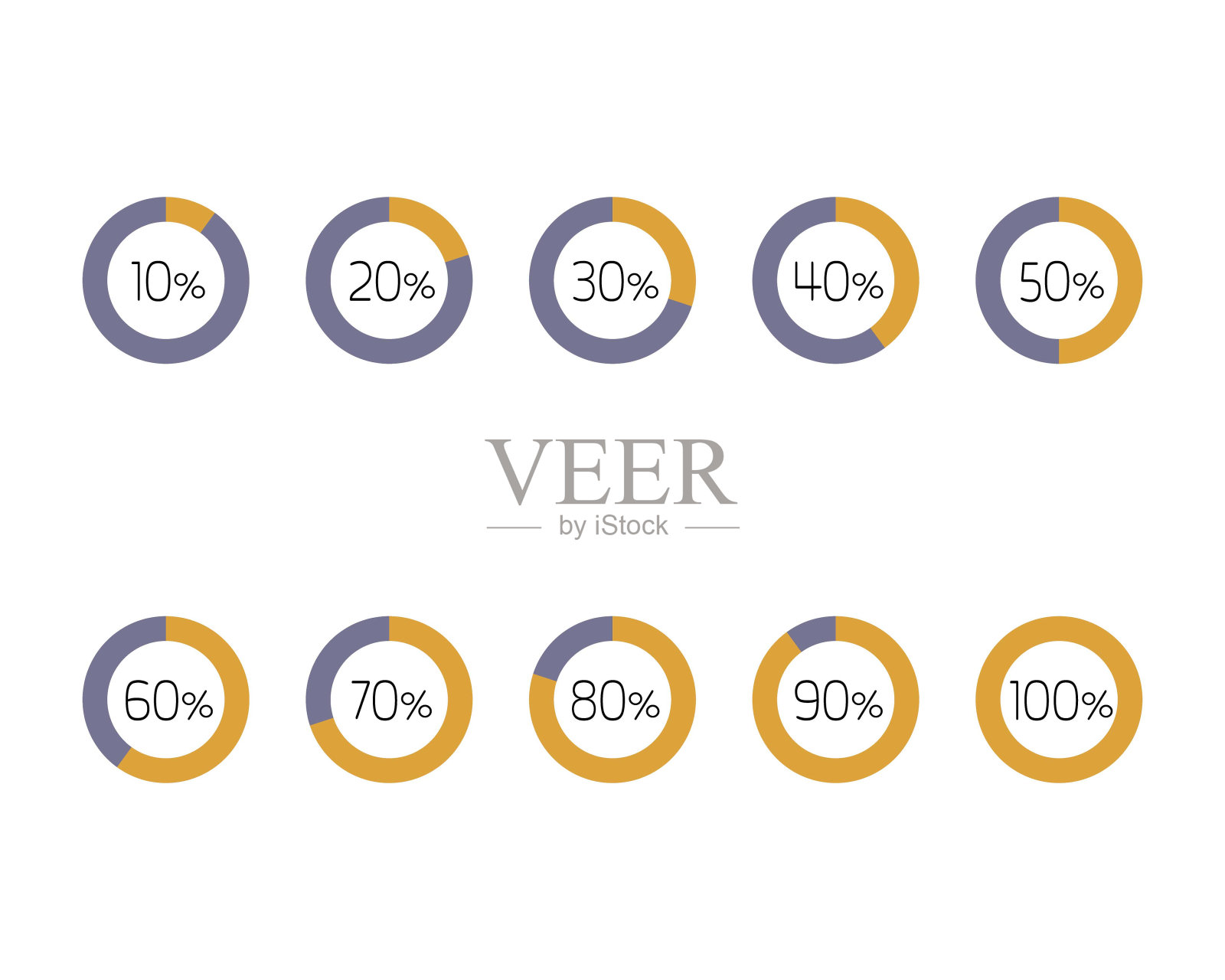 收藏加载栏状态图标。矢量插图。一组矢量加载图标。下载进度。下载或上传。插画图片素材