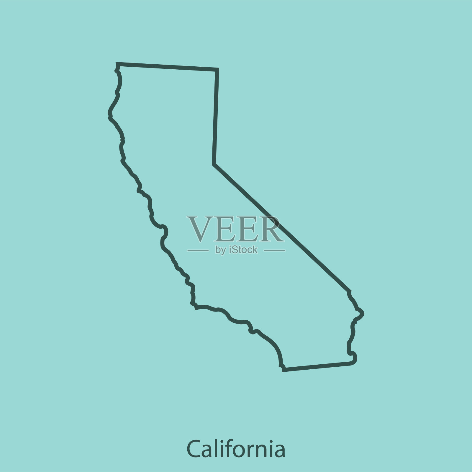 加州地图插画图片素材