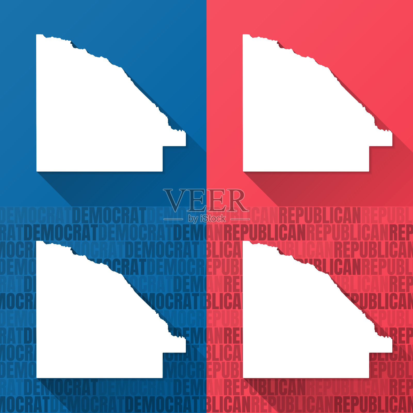 拉基帕尔县，明尼苏达州。蓝色和红色背景的地图插画图片素材