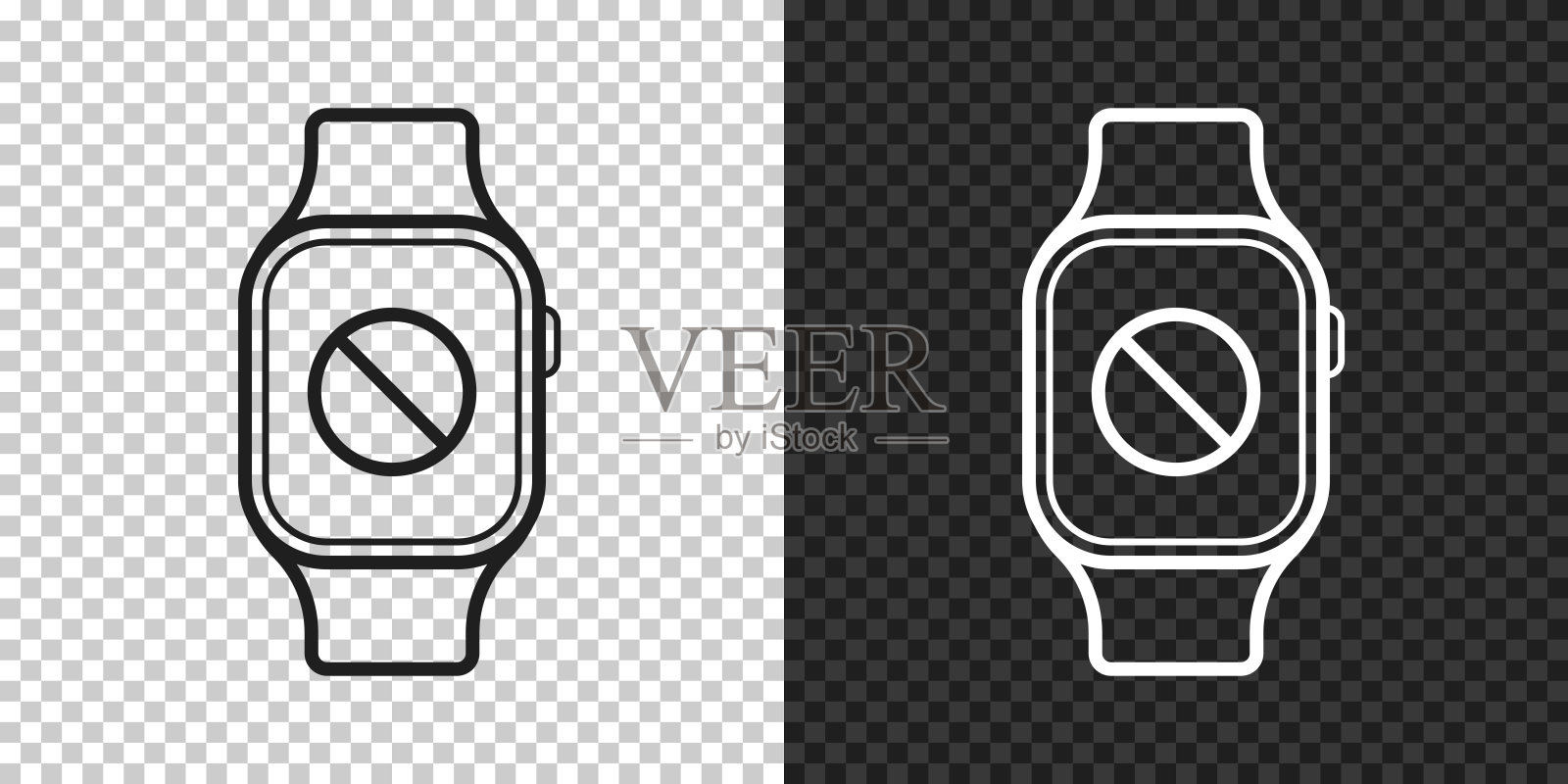 没有符号的智能手表。空白背景上的设计图标插画图片素材