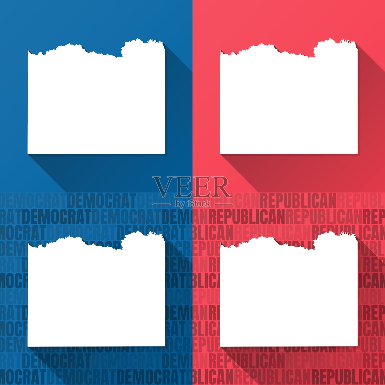 卡斯县，德克萨斯州。蓝色和红色背景的地图插画图片素材