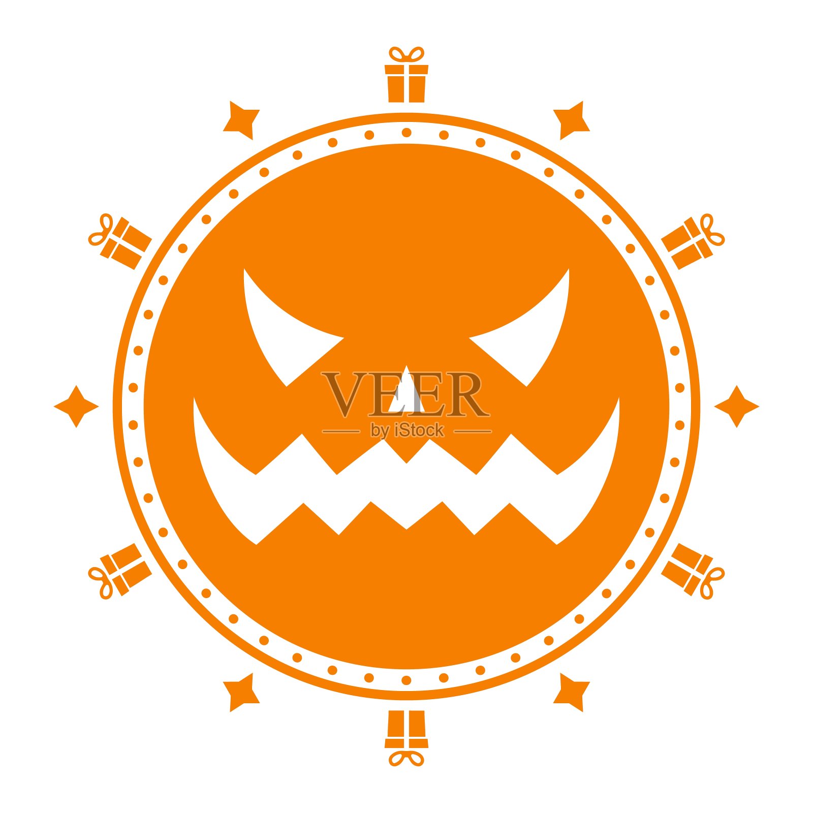 万圣节邮票设计。模板手工礼品。矢量插图。插画图片素材