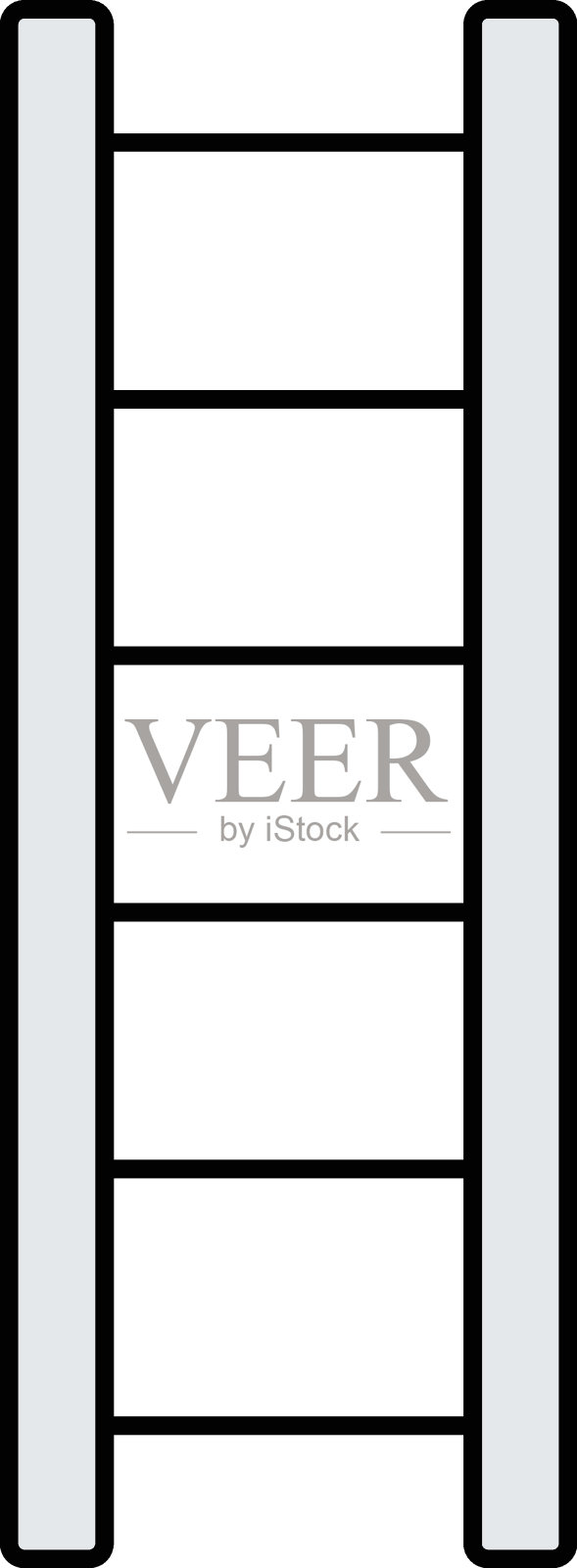 老式木梯概念，易于攀爬的阶梯矢量轮廓设计，工业设备符号，五一标志，国际劳动节库存插图插画图片素材