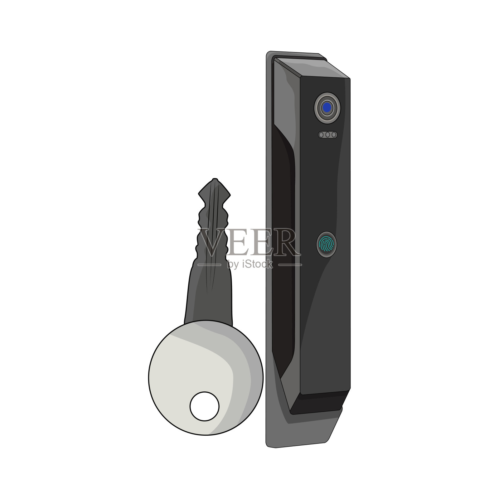 智能门锁插画图片素材