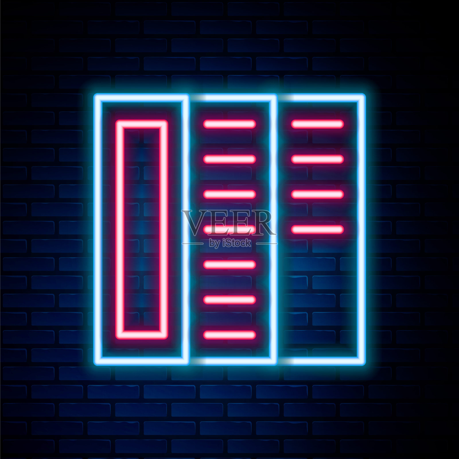 发光的霓虹线宣传册模板布局图标孤立的砖墙背景。公司业务年度报告，目录，杂志，传单模型。色彩缤纷的轮廓概念。向量插画图片素材