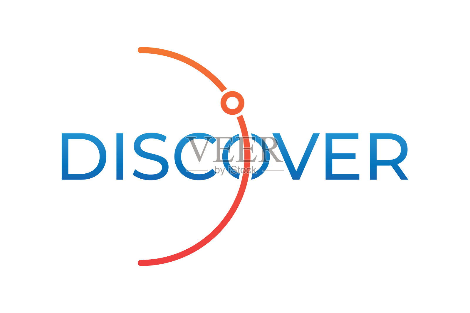 发现的标志。发现单词和行星概念插画图片素材