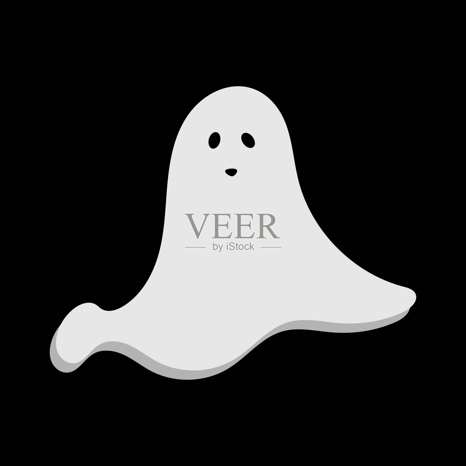 万圣节的白鬼插画图片素材