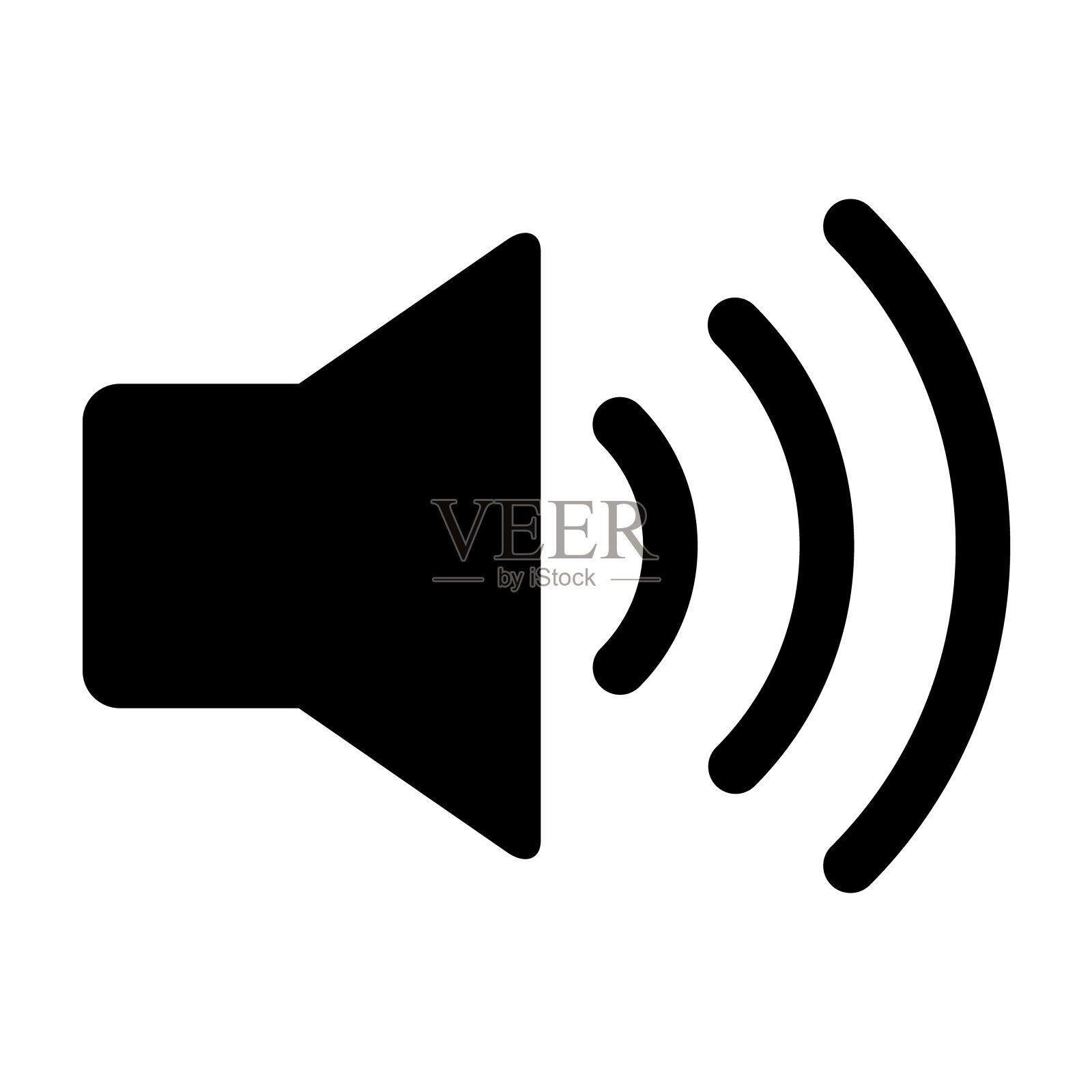 扬声器图标孤立在白色背景上插画图片素材