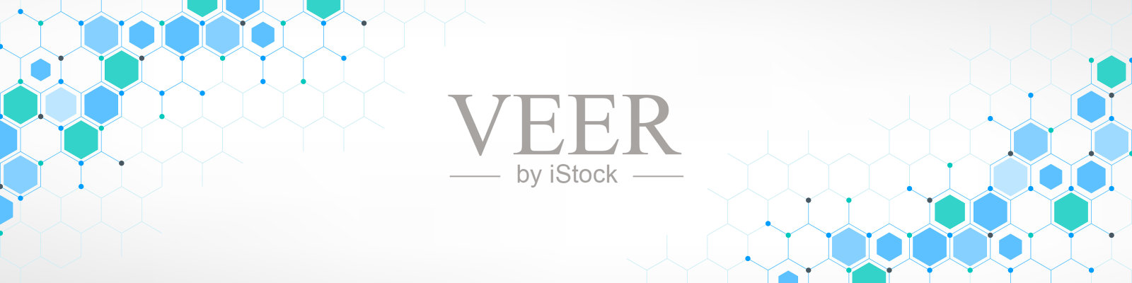 抽象几何背景与六边形形状图案的横幅或网站标题模板插画图片素材