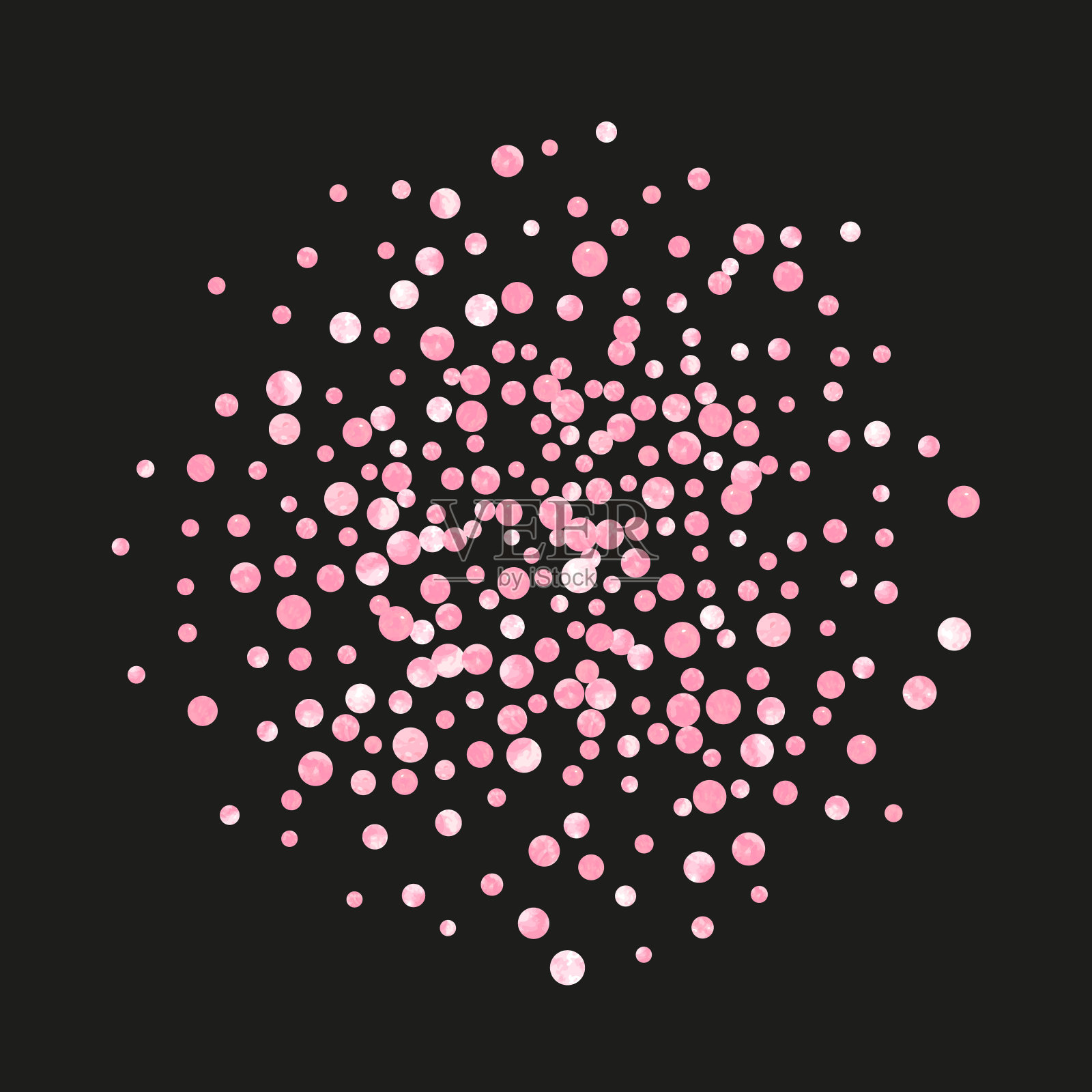 圆点背景。玫瑰抽象星爆。插画图片素材