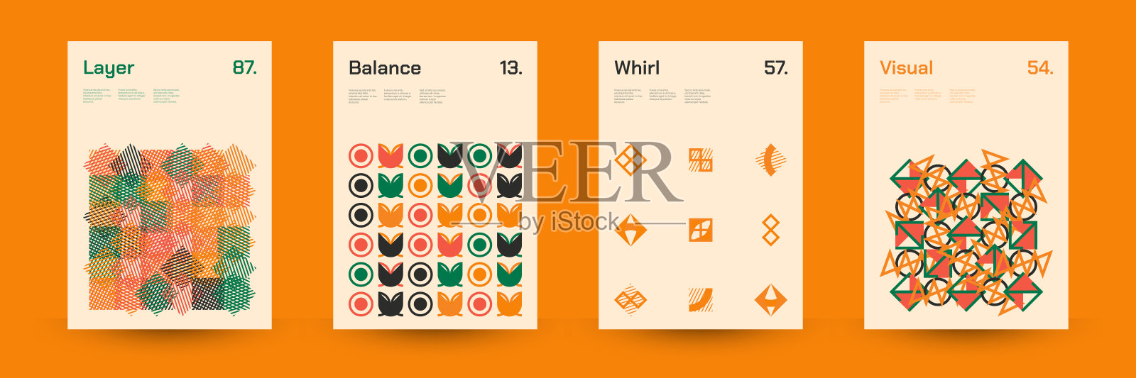 综合几何图案:设计师的理想选择，具有广泛的对称形状和重复图案，可在数字和印刷项目中广泛使用。插画图片素材