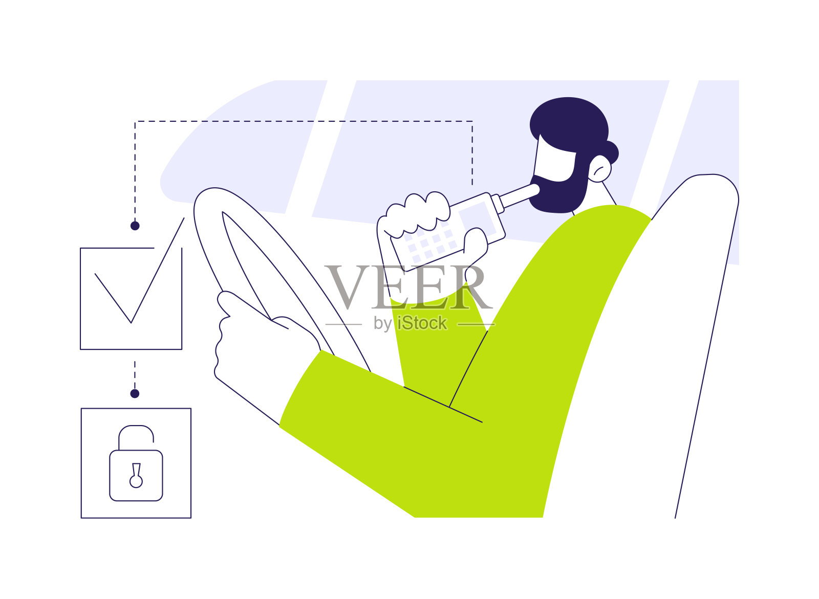 点火联锁抽象概念矢量插图。插画图片素材