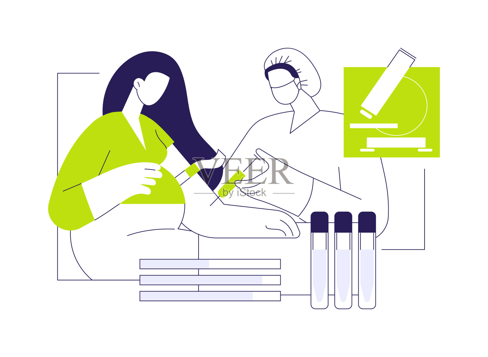 血液妊娠试验抽象概念矢量插图。插画图片素材