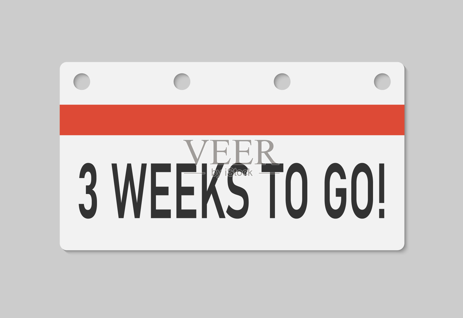 倒计时每周日历图标- 3周去插画图片素材